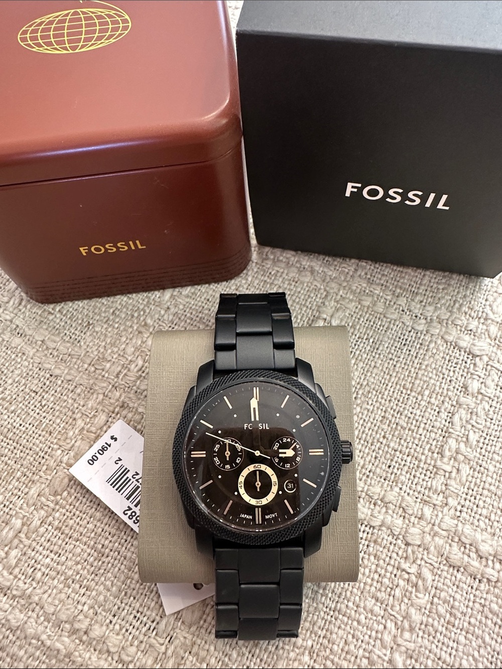 Fossil Matte Black Watch with Gold Accents